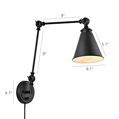 WINGBO Adjustable Swing Arm Wall Sconce Set of 2