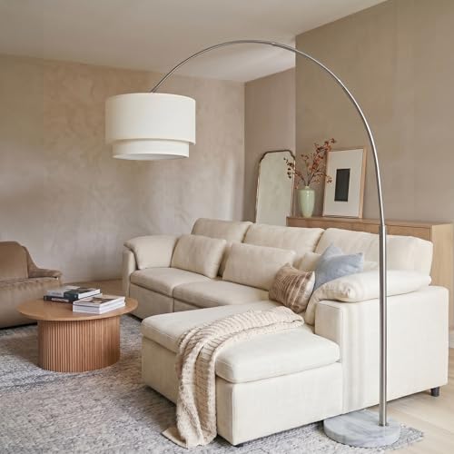 Brightech Mason LED Arc Floor Lamp with Marble Base