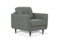 Mid-Century Tufted Leather Armchair with Flared Arms