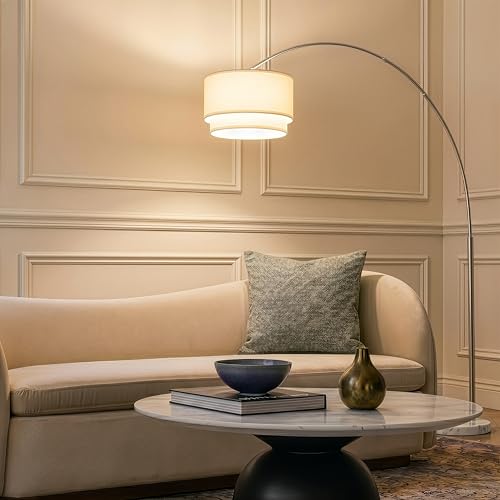 Brightech Mason LED Arc Floor Lamp with Marble Base