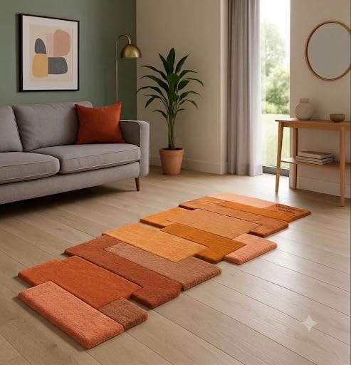 Modern Abstract Color Block Area Rug, 12 x 15 Ft
