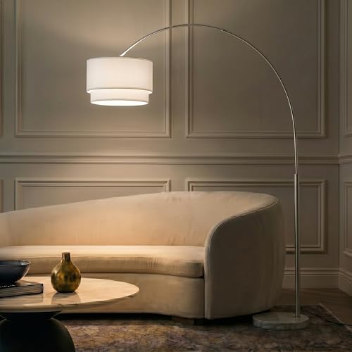 Brightech Mason LED Arc Floor Lamp with Marble Base