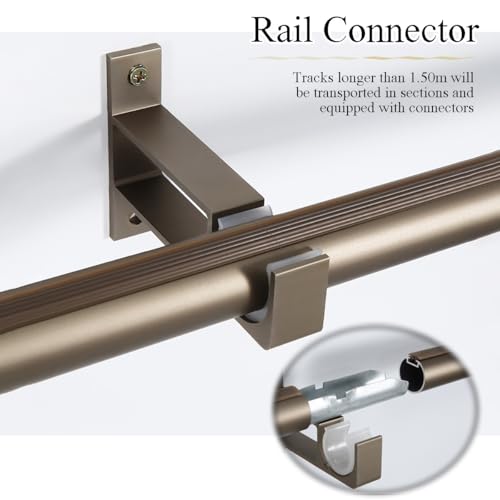 Adjustable 200cm Metal Roman Curtain Rod with Brackets