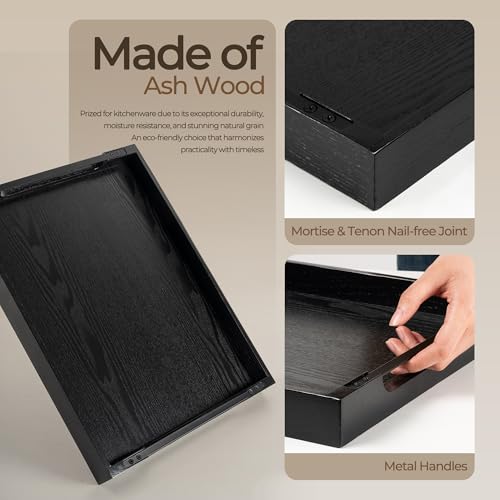 Axeman Ash Wood Serving Tray with Built-In Handles