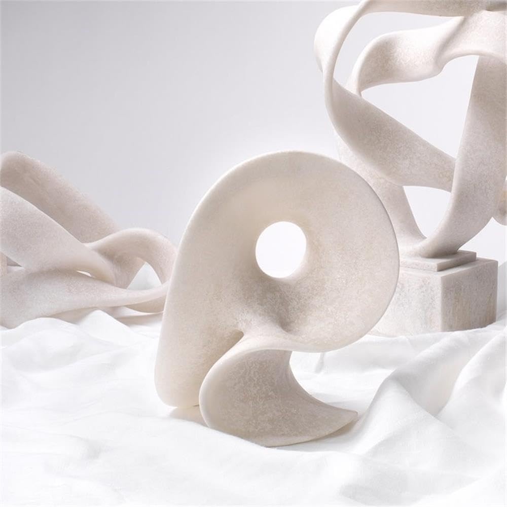 MAKLAINE Organic Sculptural Polyresin Table Decor, White