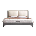 DLCQIJI White Queen Leather Upholstered Platform Bed Frame