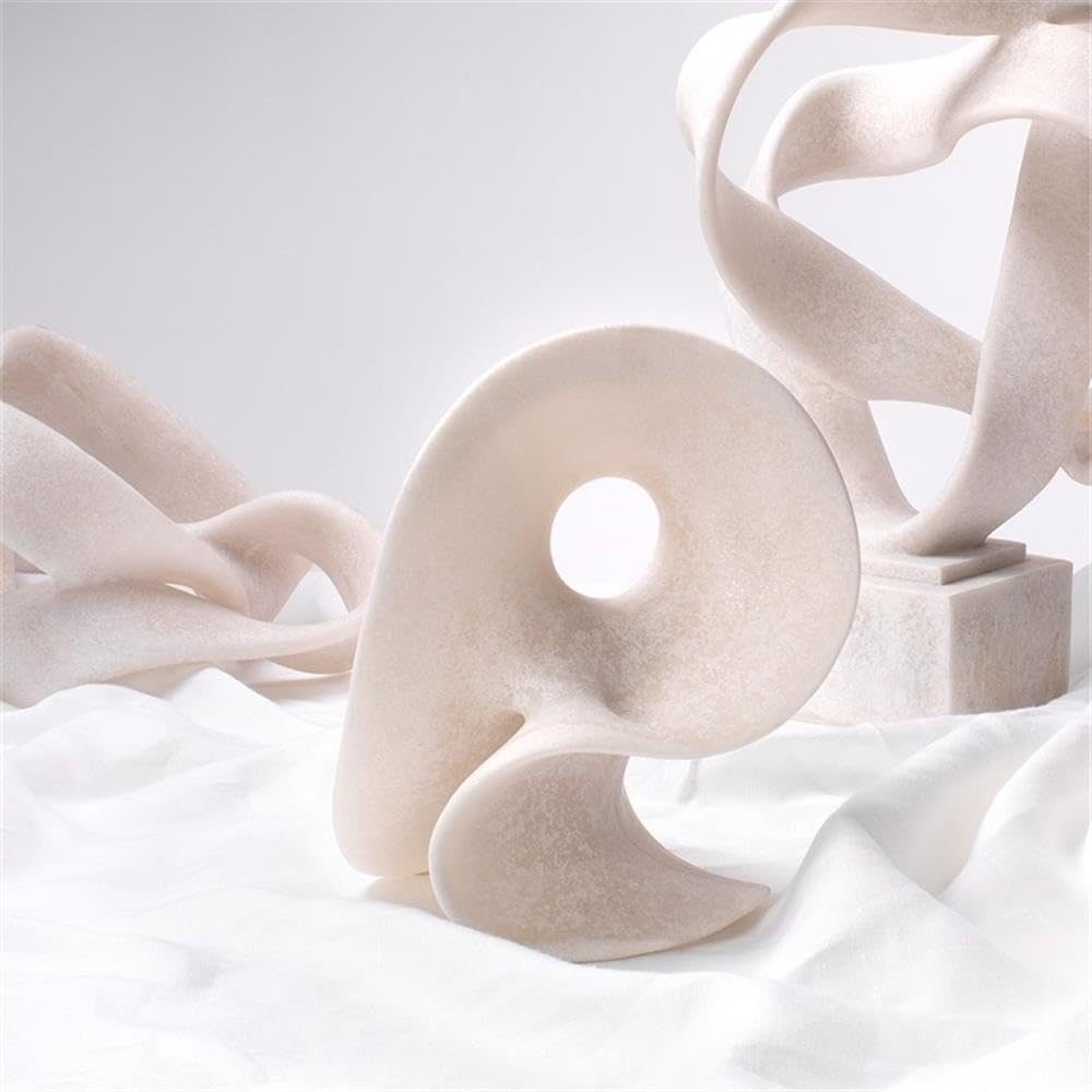 MAKLAINE Organic Sculptural Polyresin Table Decor, White