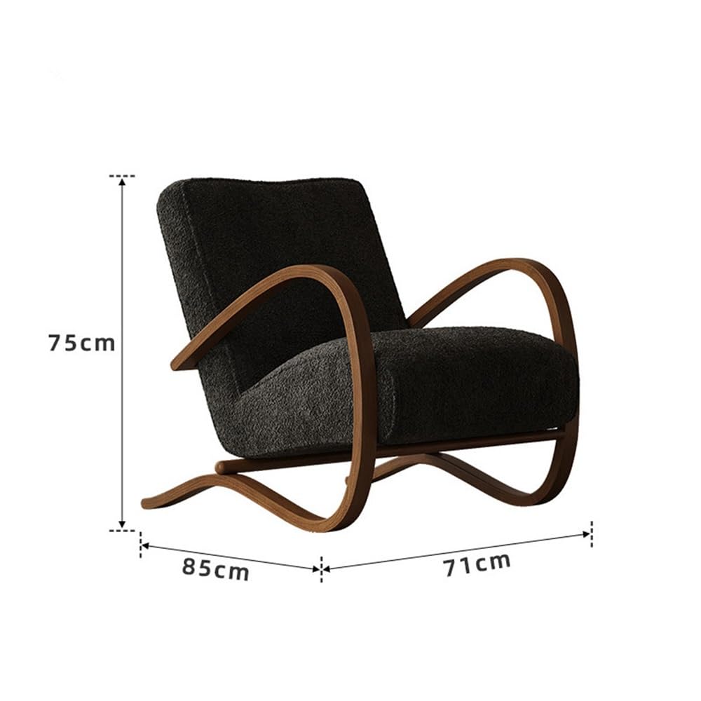 JOSOGO Mid-Century Bouclé Rocking Chair with Walnut Frame