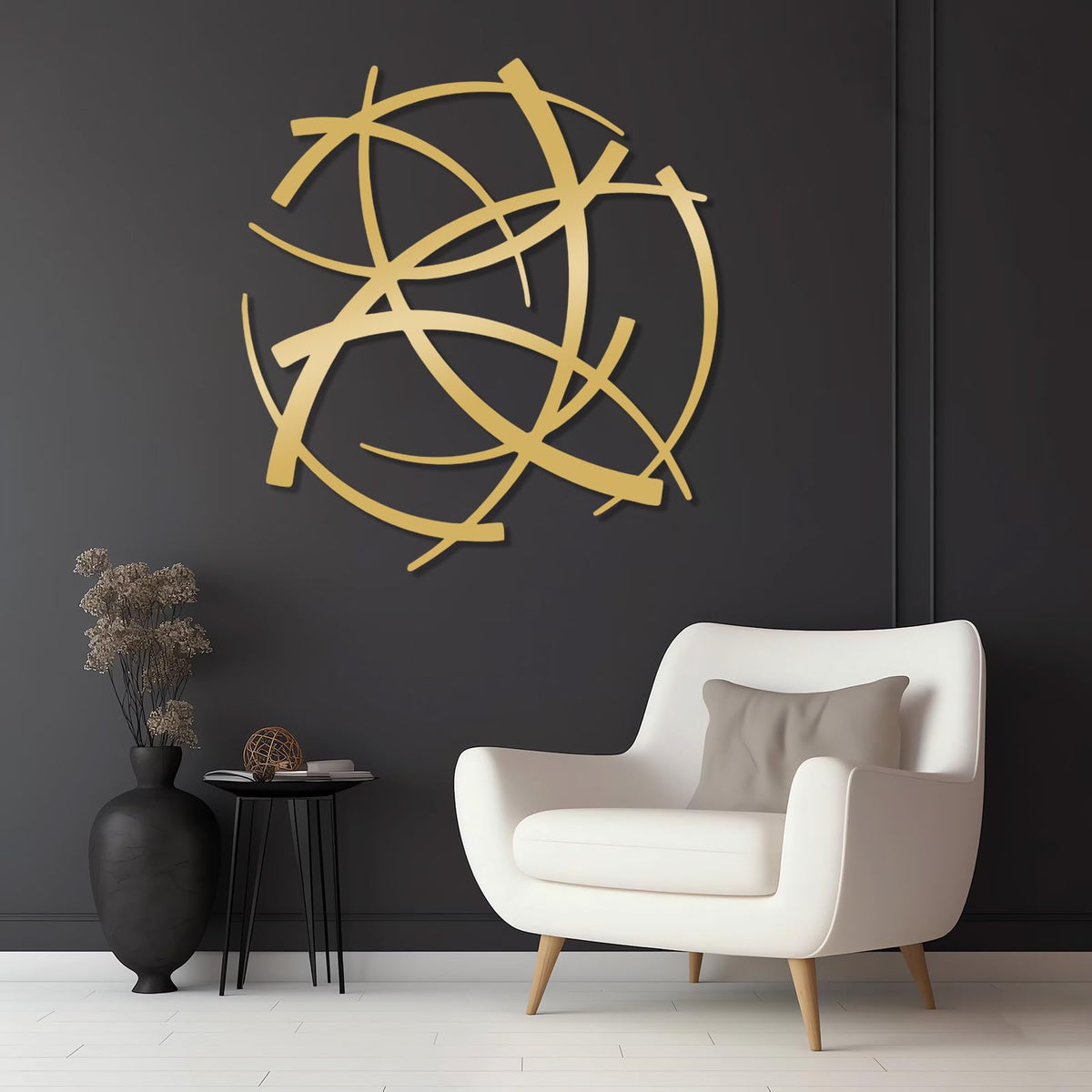 fouholk Modern Geometric Metal Wall Art Sculpture