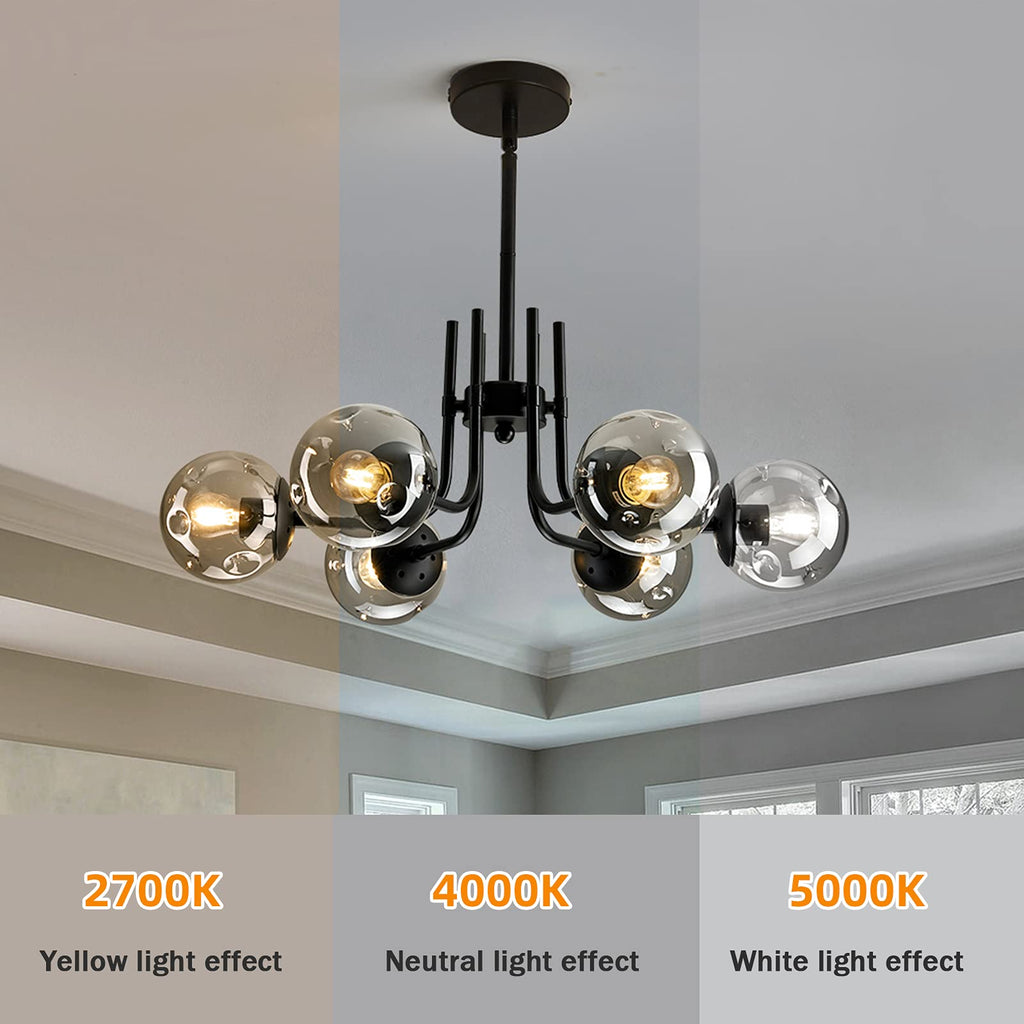 Modern Glass Globe Chandelier Ceiling Light Fixture