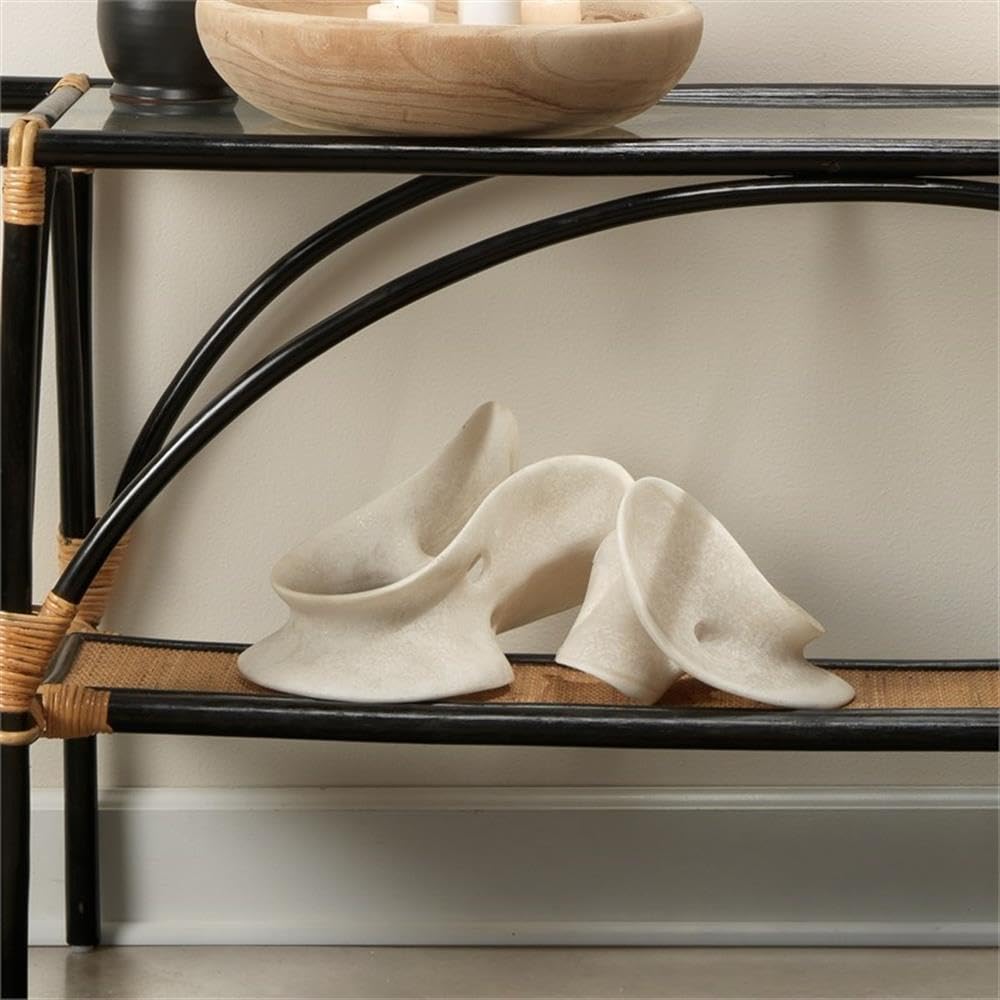 MAKLAINE Organic Sculptural Polyresin Table Decor, White