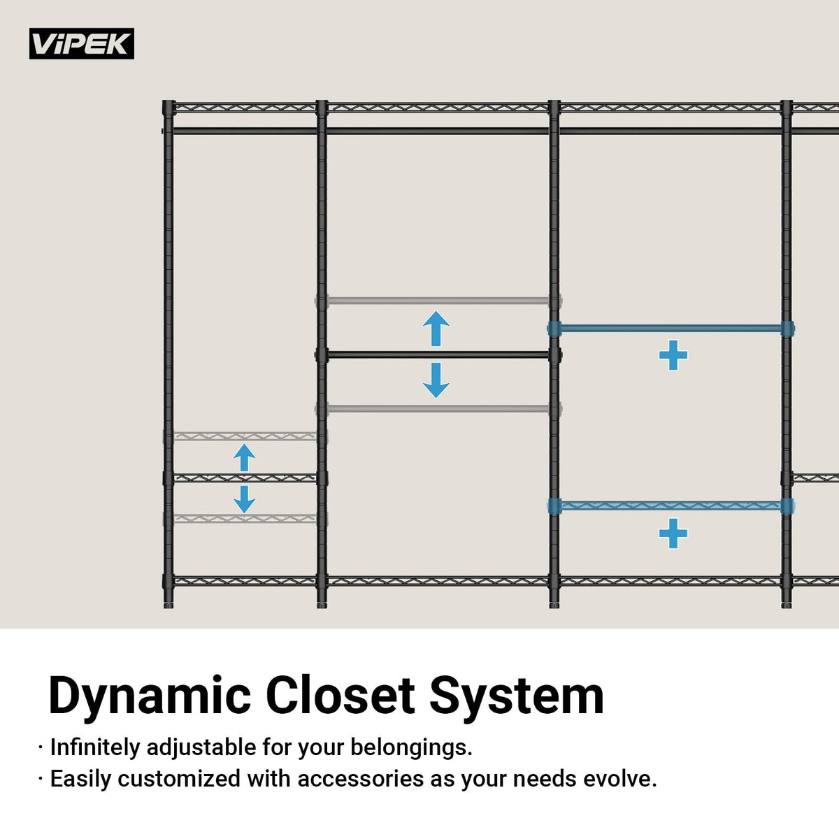 VIPEK V5 Heavy-Duty Freestanding Modular Closet Rack