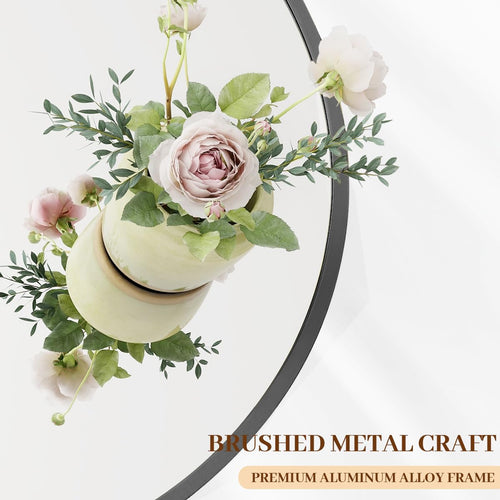 BEAUTYPEAK Round Metal Frame Decorative Wall Mirror