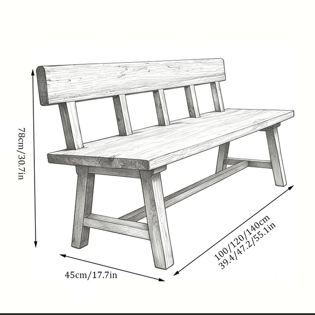 CJWKXQOL Solid Wood Farmhouse Entryway Bench with Triangular Legs