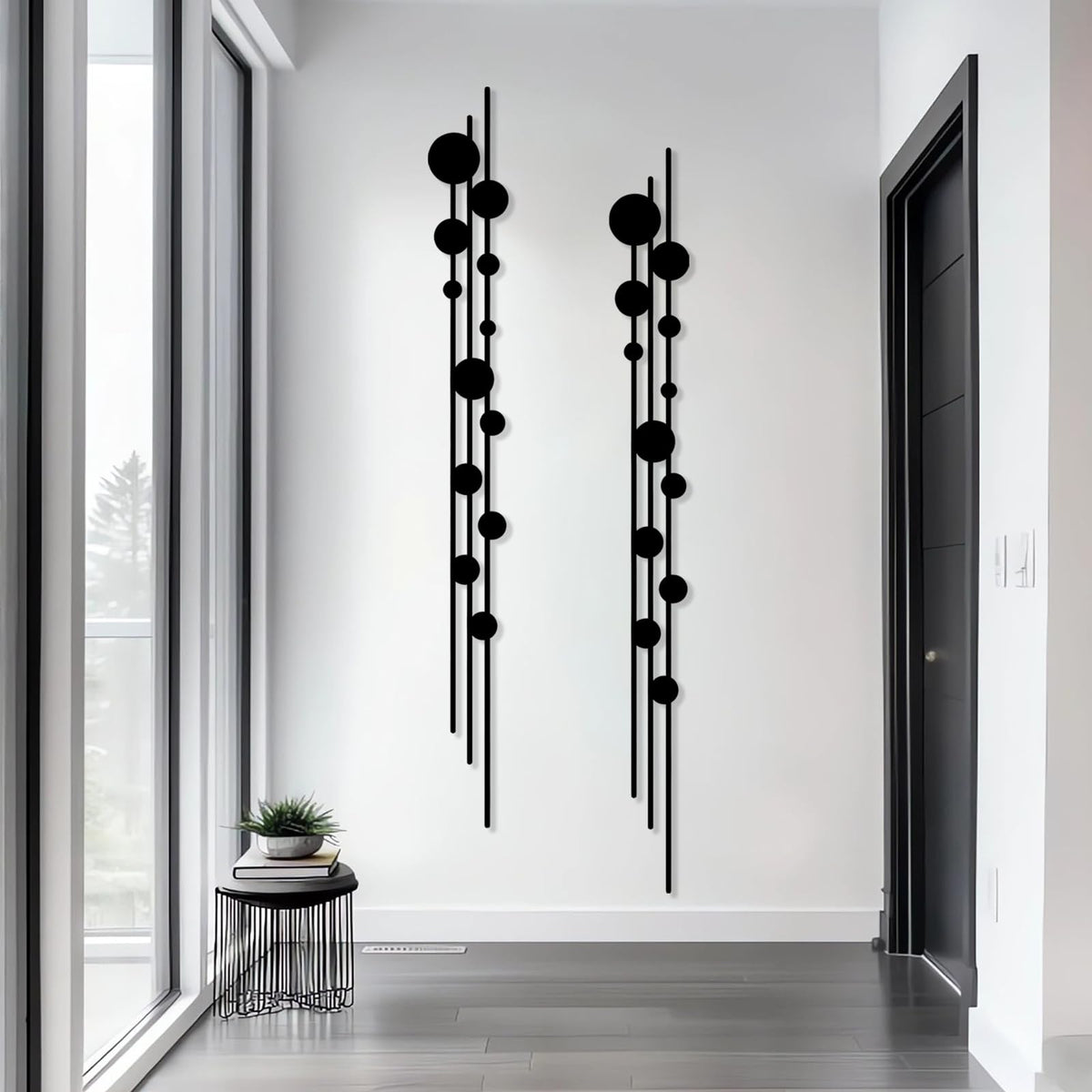 Gueeclk Minimalist Metal Wall Art Sculpture Set of 2