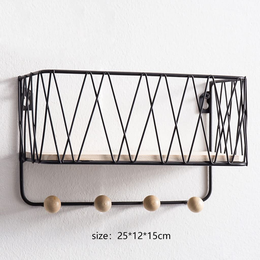 Wall-Mounted Key & Mail Organizer with Phone Storage