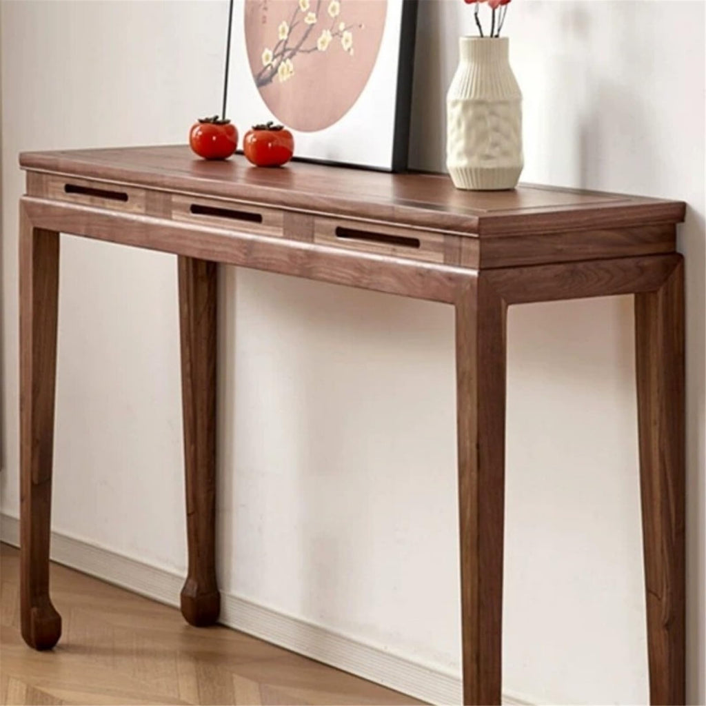 CAOJL Retro Wooden Narrow Console Table for Entryway