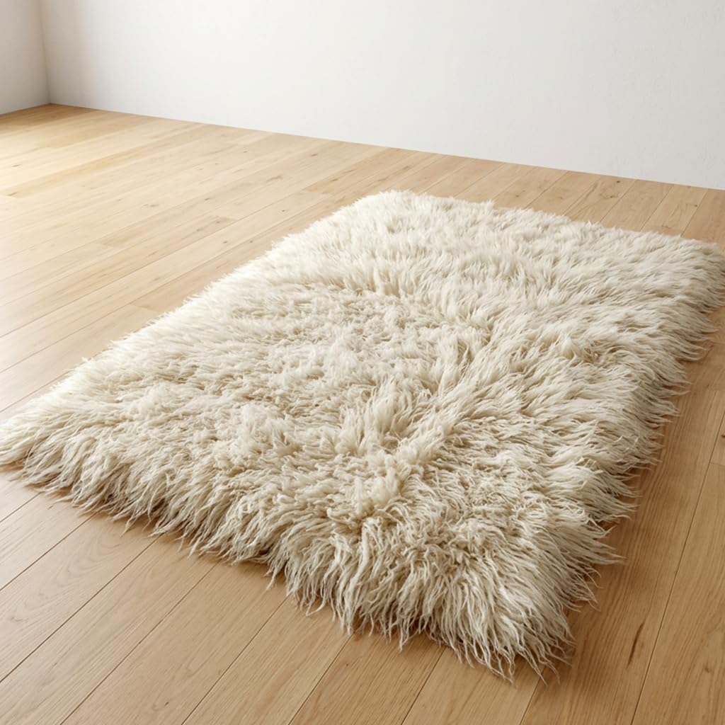 Ultra-Plush Flokati Wool Area Rug with 4-Inch Pile