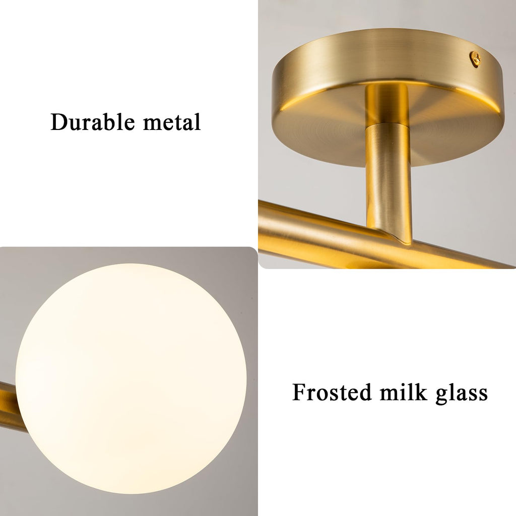 EDISLIVE Semi-Flush Mount Glass Globe Ceiling Light