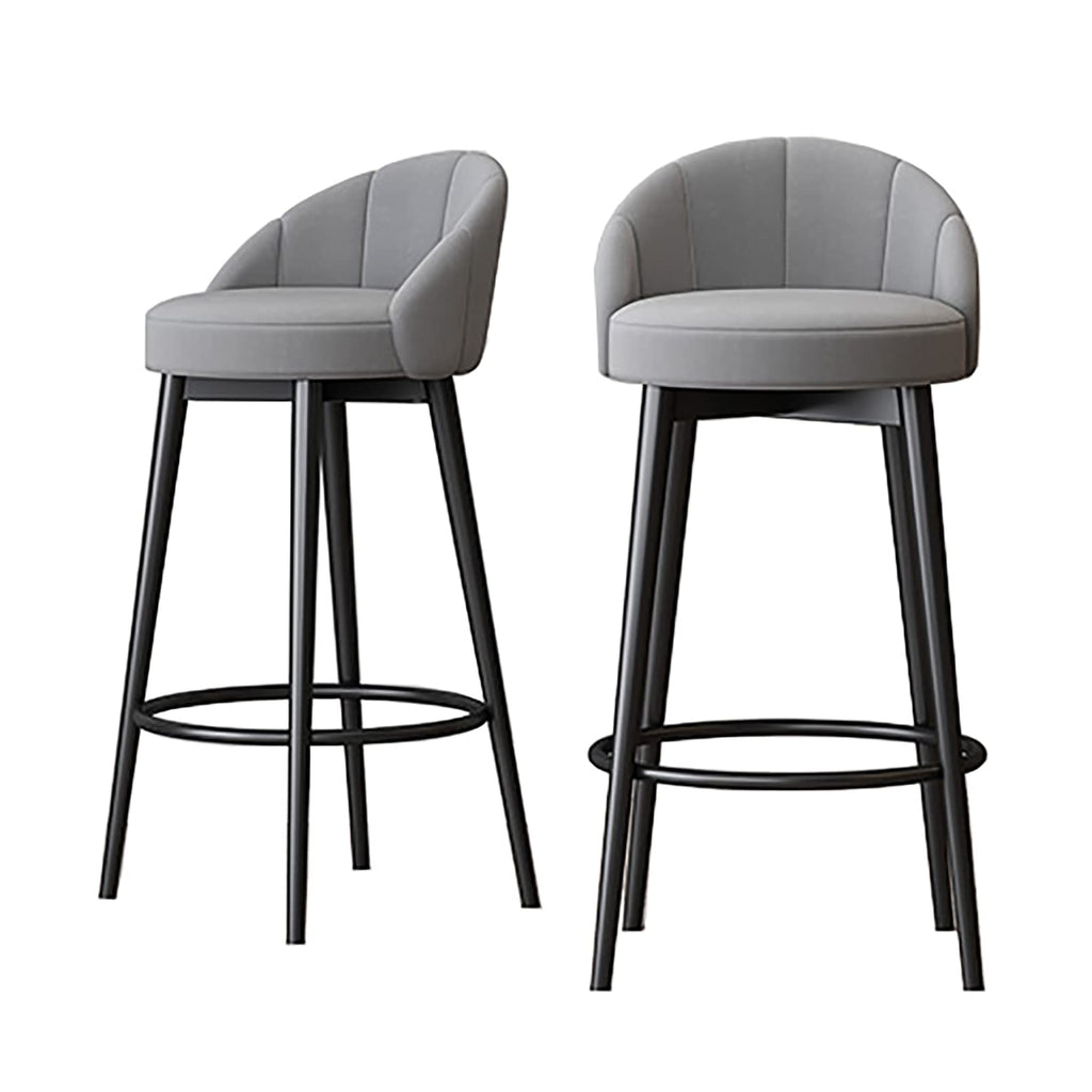 Modern Velvet Bar Stools with Backrest, Set of 2