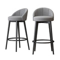 Modern Velvet Bar Stools with Backrest, Set of 2