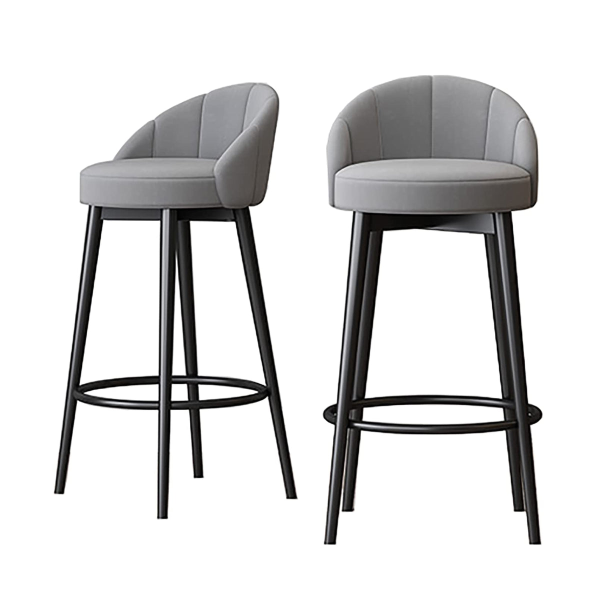Modern Velvet Bar Stools with Backrest, Set of 2