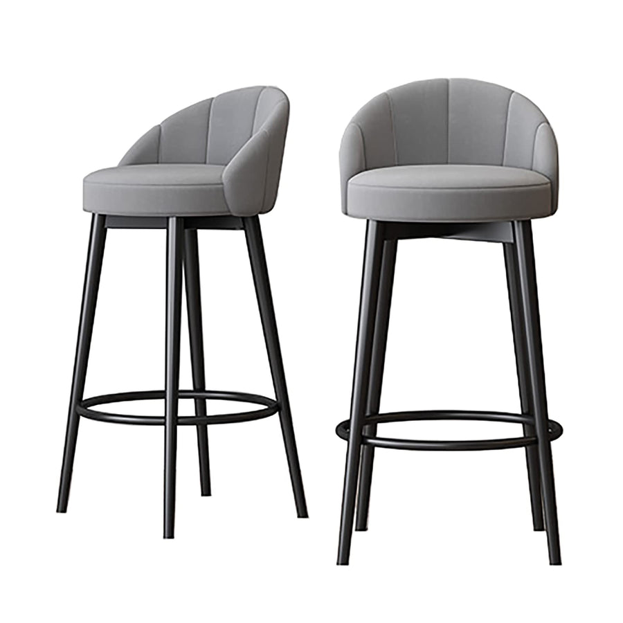 Modern Velvet Bar Stools with Backrest, Set of 2