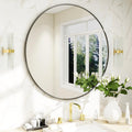 BEAUTYPEAK Round Metal Frame Decorative Wall Mirror