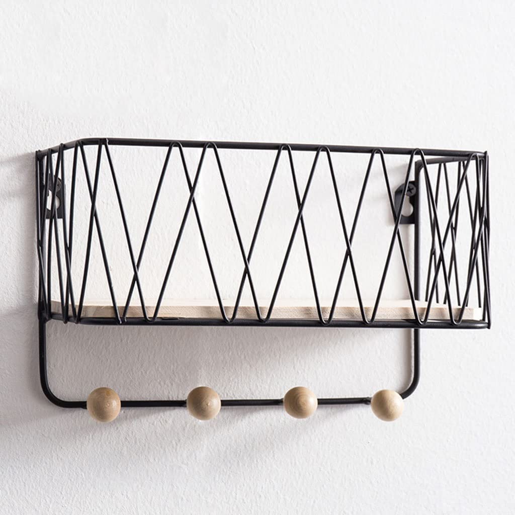 Wall-Mounted Key & Mail Organizer with Phone Storage