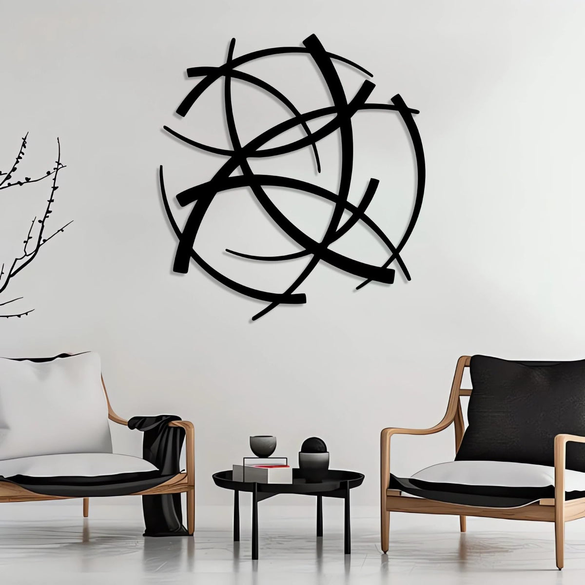 fouholk Modern Geometric Metal Wall Art Sculpture