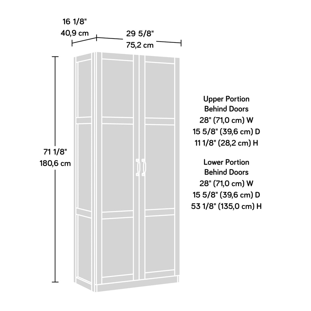 Sauder Tall Storage Cabinet with Adjustable Shelves