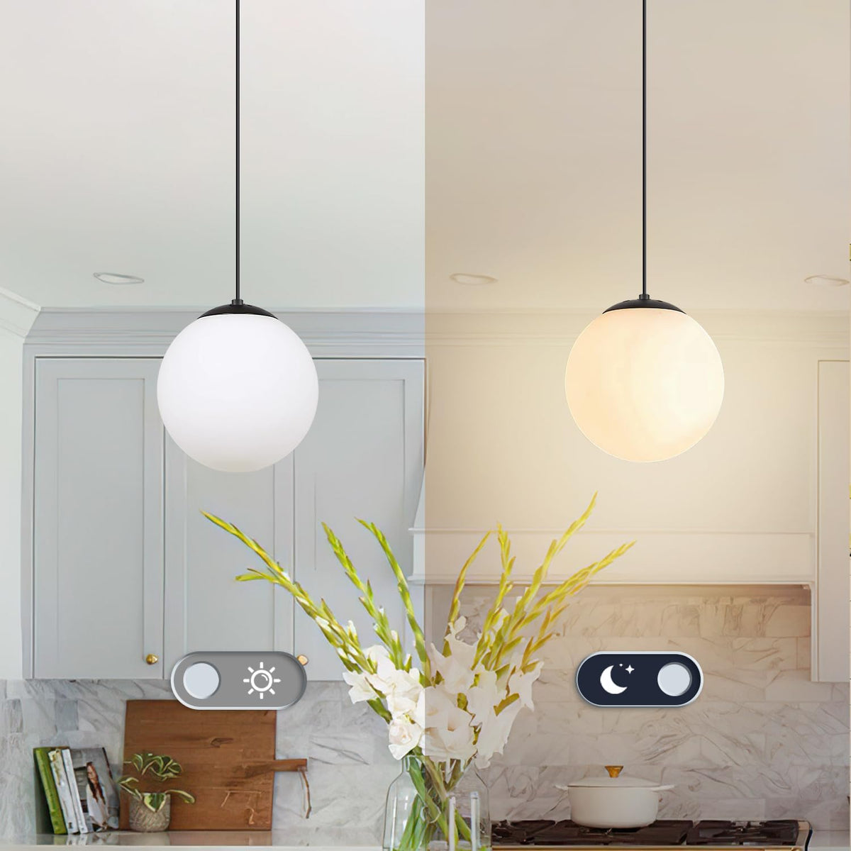 KoKo&Yukina Globe Pendant Lights for Kitchen Island