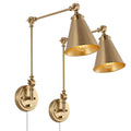 WINGBO Adjustable Swing Arm Wall Sconce Set of 2