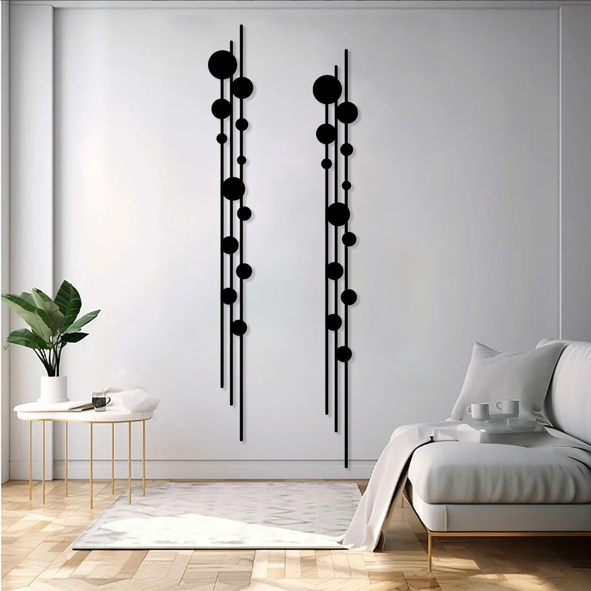 Gueeclk Minimalist Metal Wall Art Sculpture Set of 2