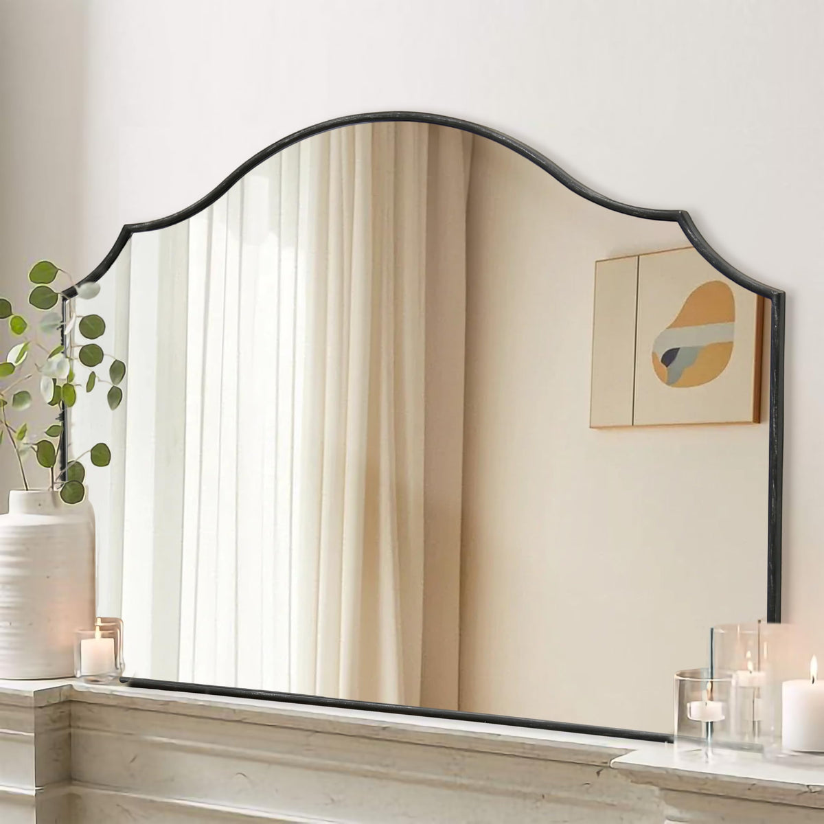 Besdomus Gold Metal Framed Decorative Vanity Wall Mirror