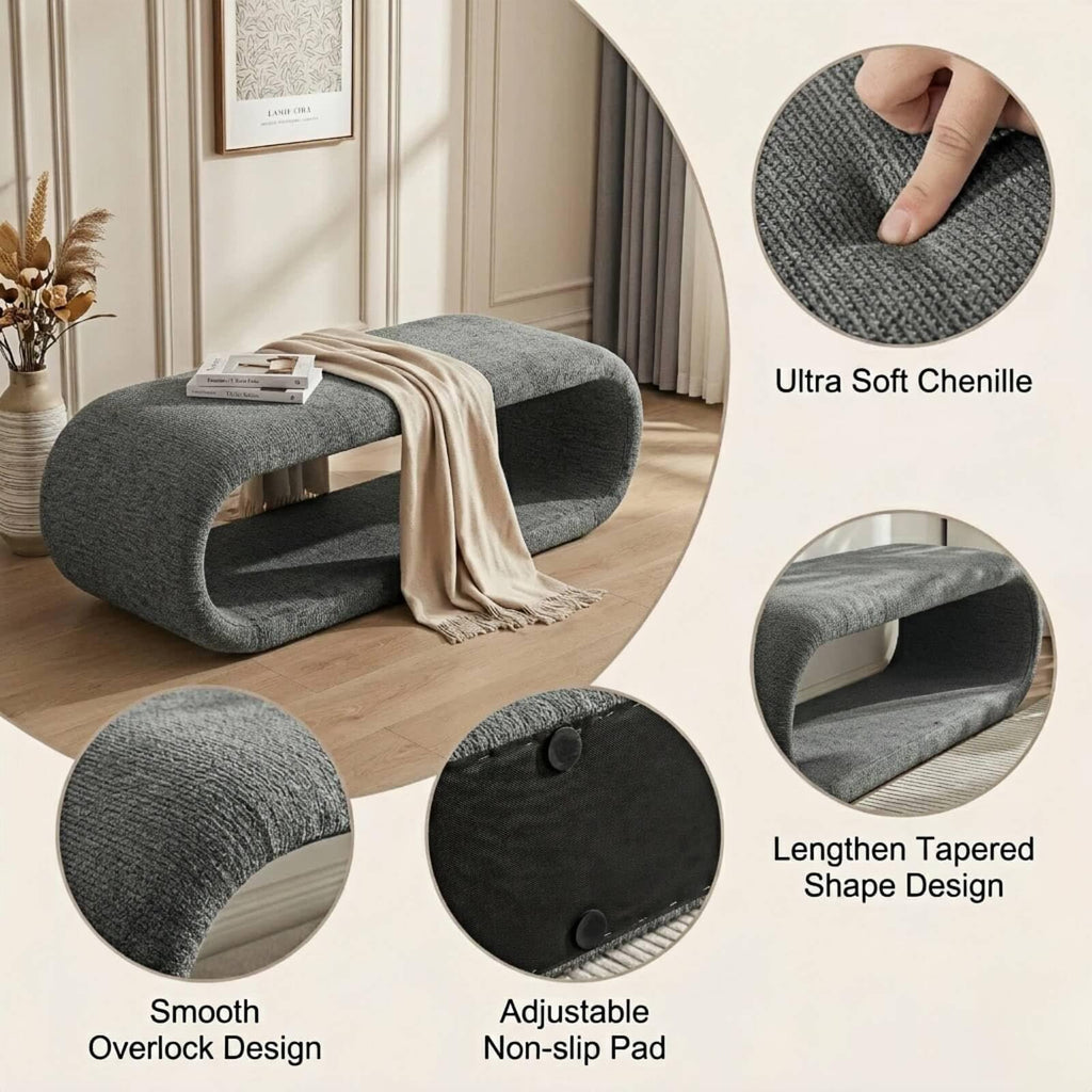 Yowan & Sillan Modern Upholstered Bench for Bedroom & Entryway