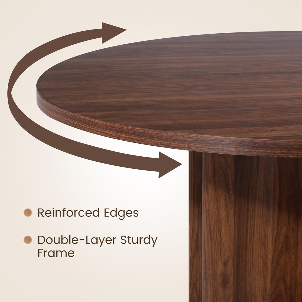 Monssuavt 47-Inch Round Dining Table with Storage for 4-6