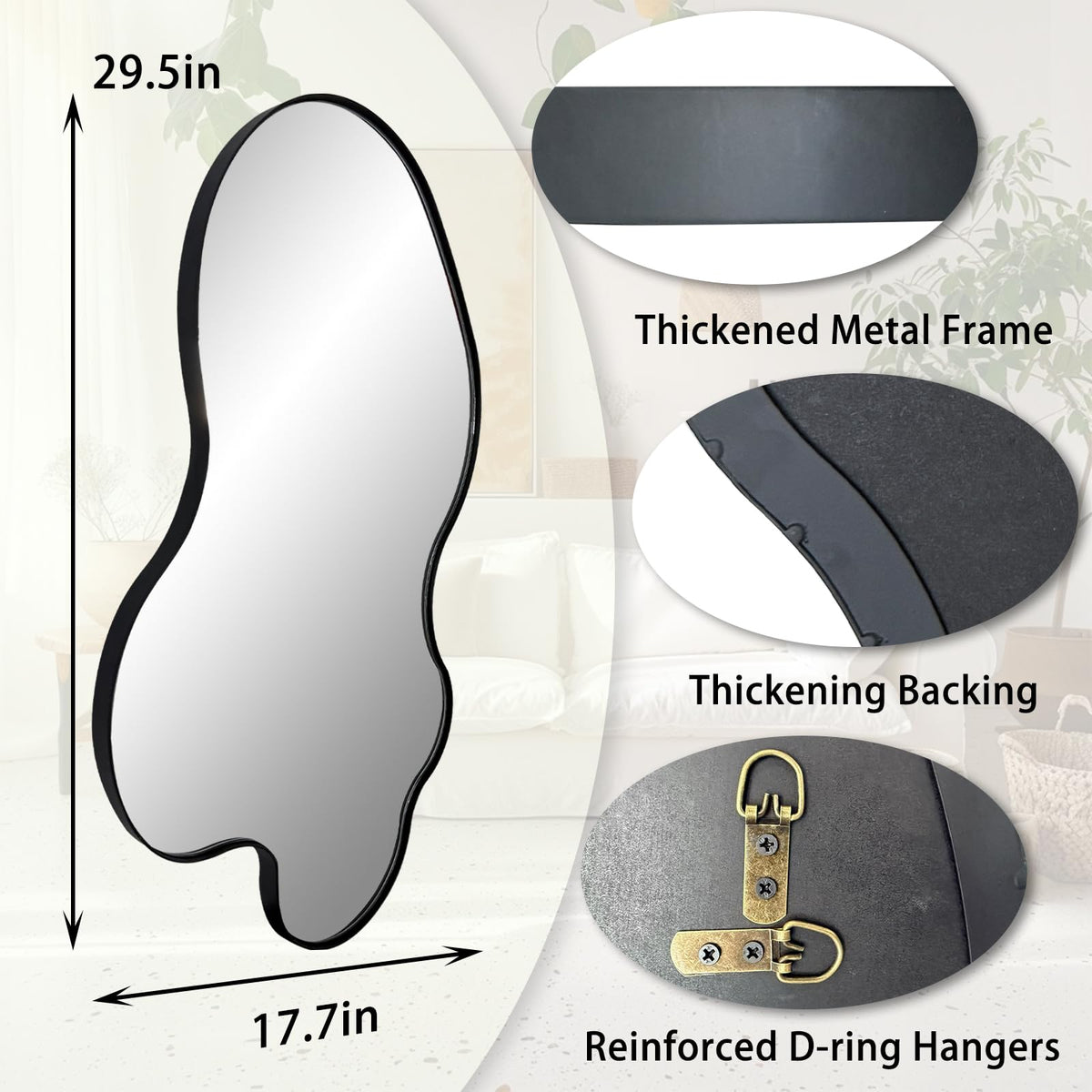 Flower-Shaped Decorative Metal Wall Mirror for Entryway