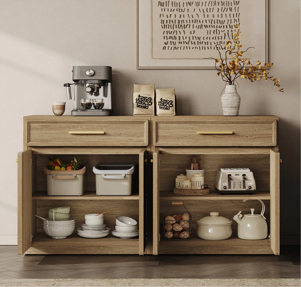 SICOTAS Modern Buffet Sideboard Cabinet with Doors & Shelves