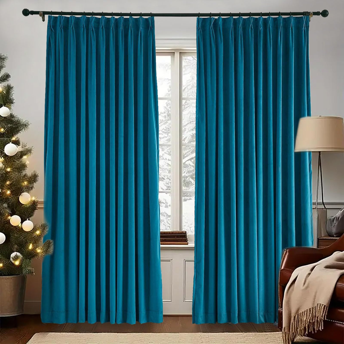 Gewvary Velvet Blackout Pinch Pleat Curtain Panel