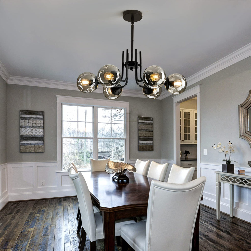 Modern Glass Globe Chandelier Ceiling Light Fixture