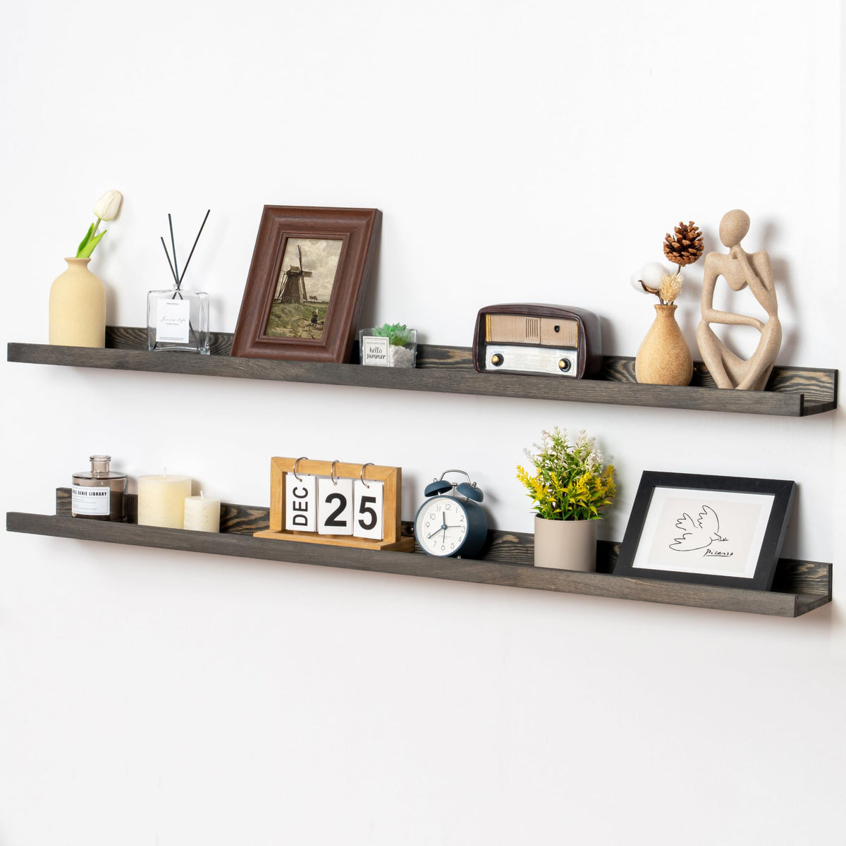 FLYJOE Solid Wood Picture Ledge Display Shelf