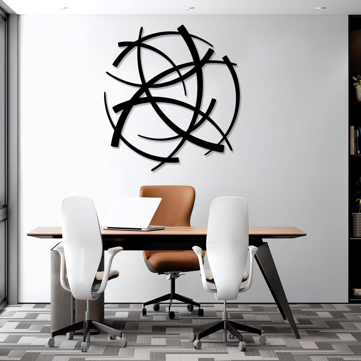 fouholk Modern Geometric Metal Wall Art Sculpture