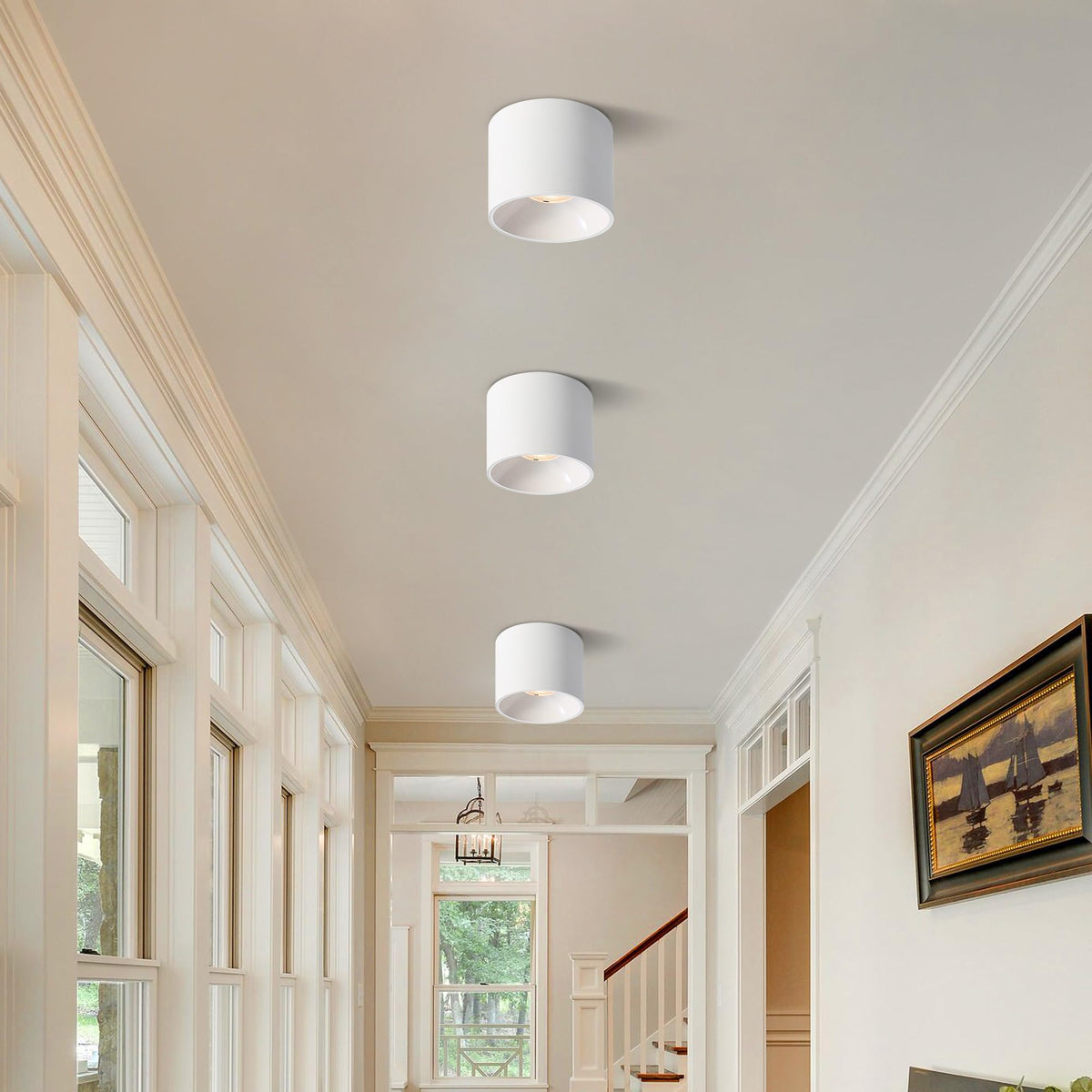 FNOESTY 4.7-Inch 15W Dimmable LED Flush Mount Ceiling Light