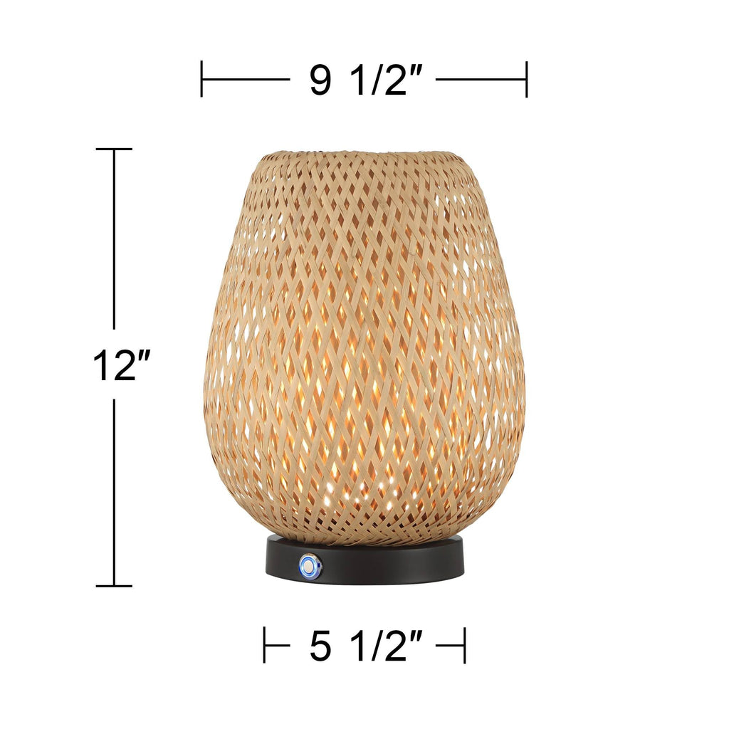 Beliz 12-Inch Cordless 3-Way LED Boho Table Lamp