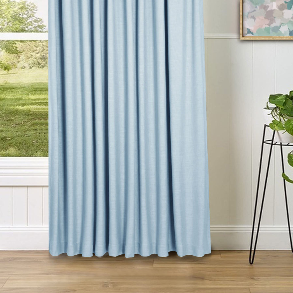 Frelement Light-Filtering Linen Pinch Pleat Curtains, 2 Panels