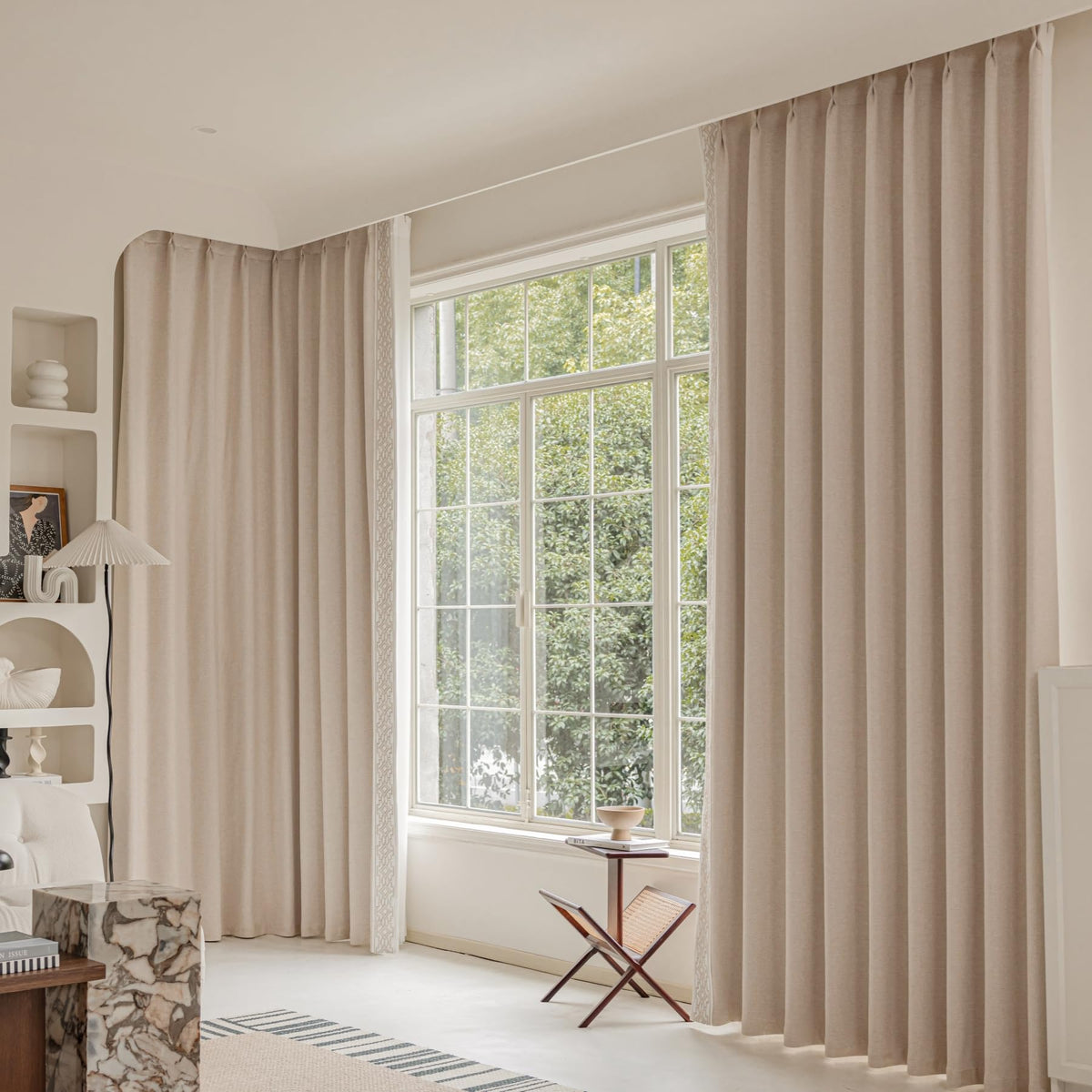 Embroidered Blackout Pinch Pleat Curtain Panels