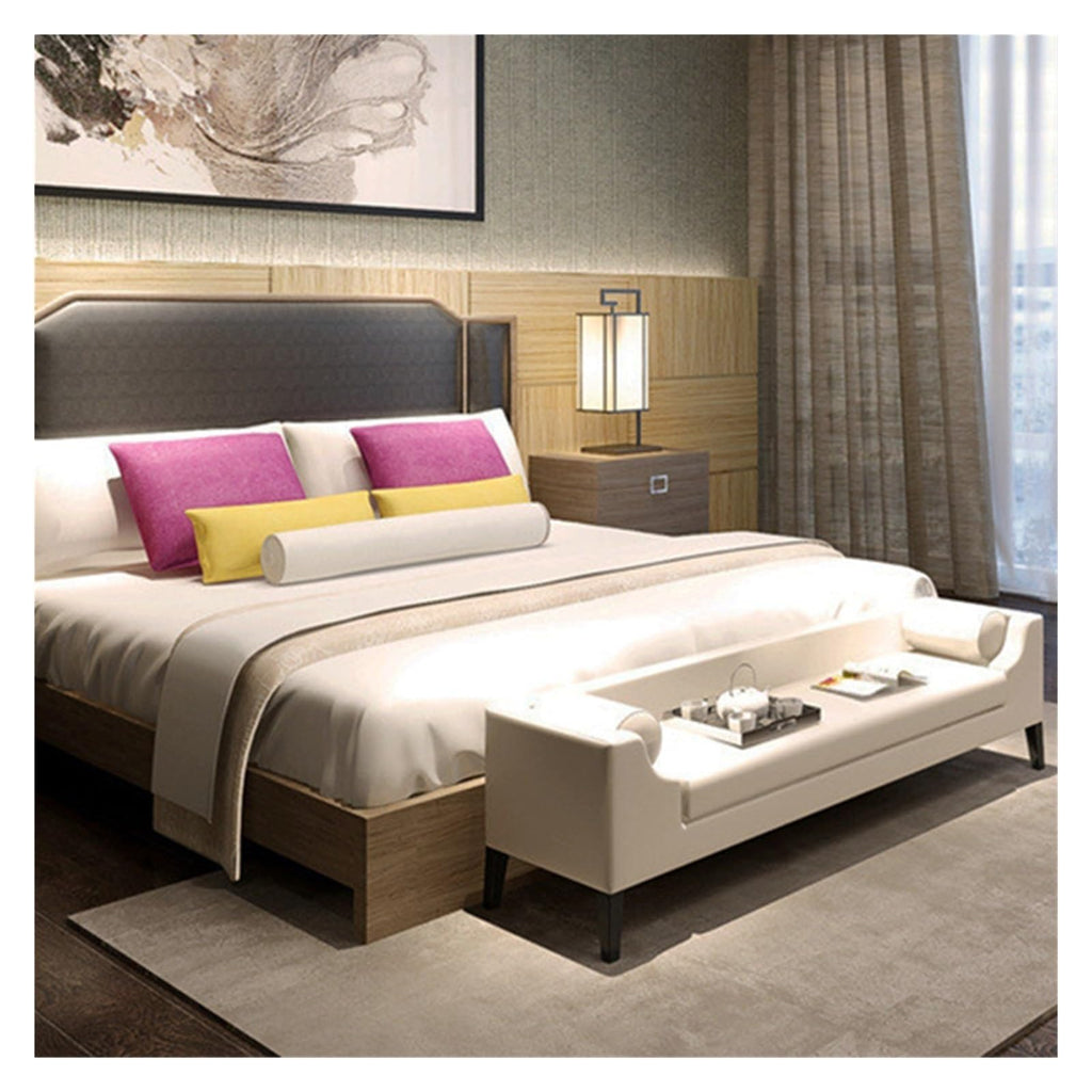HEAIQI Tufted Upholstered Storage Bench with Arms