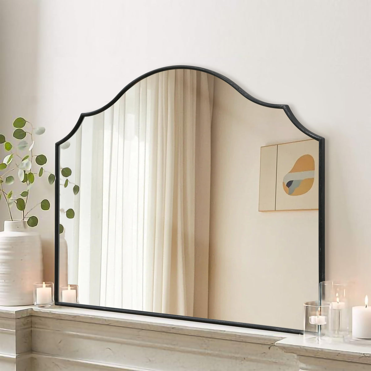 Besdomus Gold Metal Framed Decorative Vanity Wall Mirror