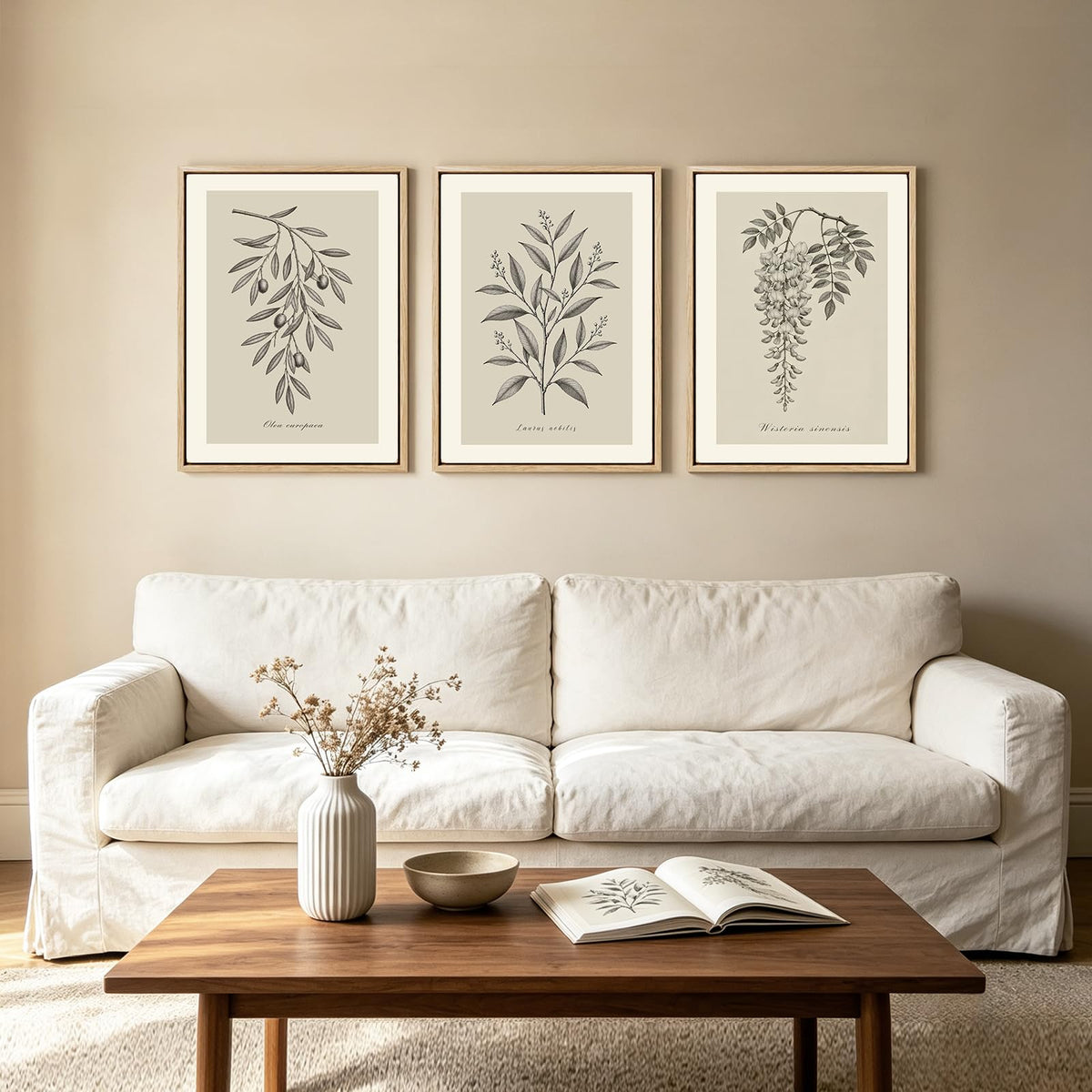 3-Piece Framed Minimalist Canvas Wall Art, 24 x 36 Inch